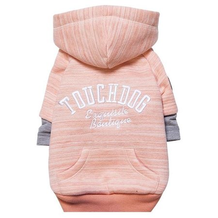 TOUCHDOG Touchdog HD4PKMD Hampton Beach Designer Sand Blasted Cotton Dog Hoodie Sweater; Pink - Medium HD4PKMD